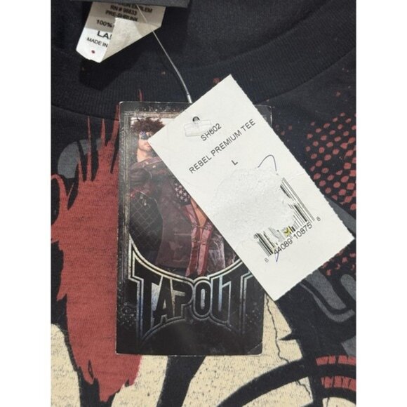 Y2K Tapout Skull Chains Logo Black T Shirt Size L - Picture 6 of 8